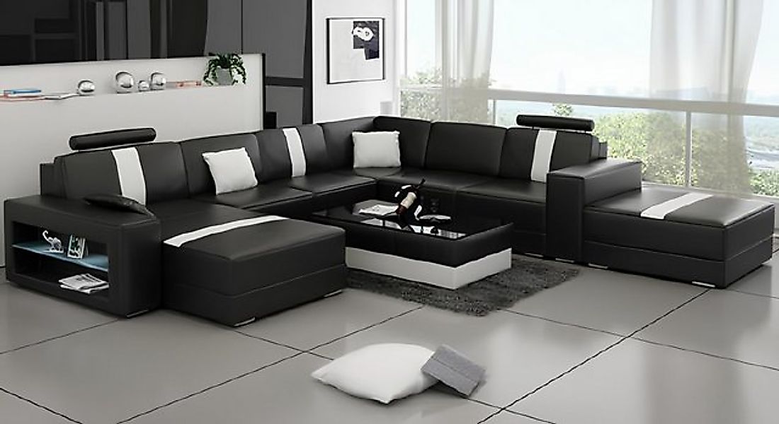 JVmoebel Ecksofa Ledersofa Ecksofa Sofa Couch Design Sitz Polster Garnitur, günstig online kaufen