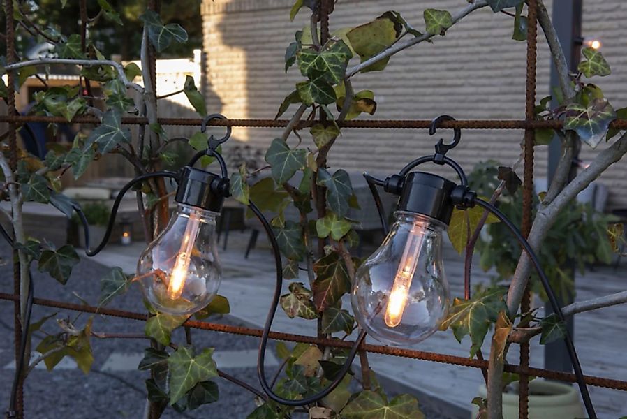 KONSTSMIDE LED-Lichterkette »LED Solar Biergartenkette, 10 bernsteinfarbene günstig online kaufen