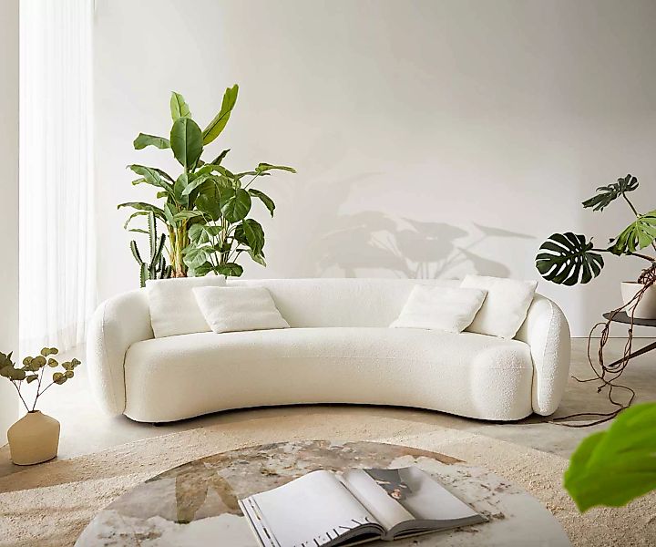 DELIFE 3-Sitzer Larna, Mikrofaser Grau 260x120 günstig online kaufen