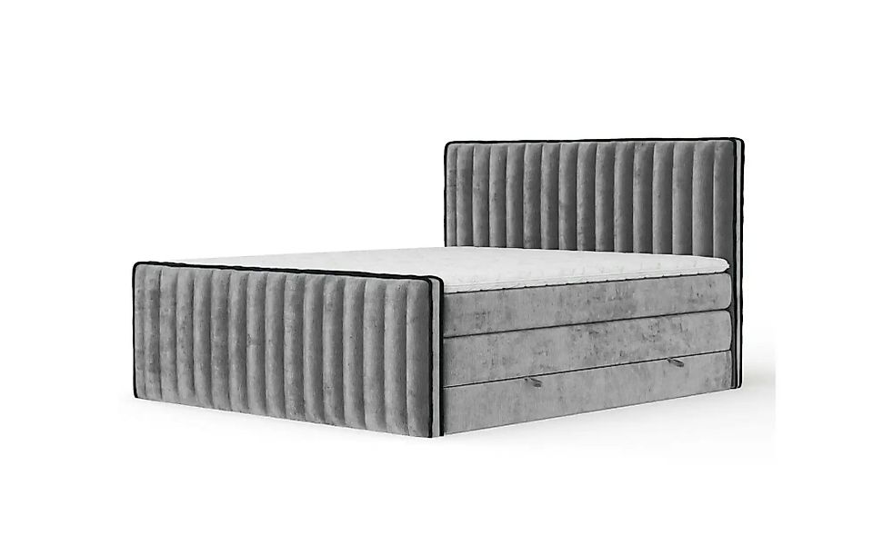 Boxspringbett mit Stauraum   ¦ grau ¦ Maße (cm): B: 204 H: 120 Betten > Kom günstig online kaufen