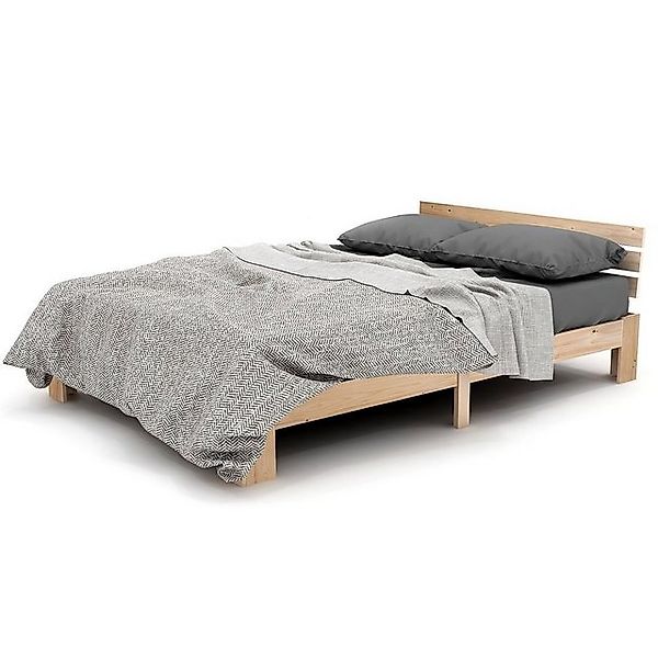 REDOM Holzbett Massivholzbett, Jugendbett (ohne Matratze Massiv Massivholz günstig online kaufen