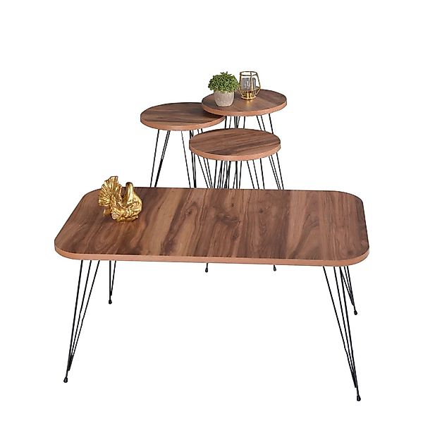 Jungengel Couchtisch Wohnzimmer Set 4-teilig Holzoptik günstig online kaufen