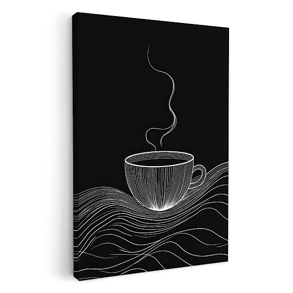 OneMillionCanvasses® Leinwandbild Strichzeichnung - Kaffeetasse - günstig online kaufen