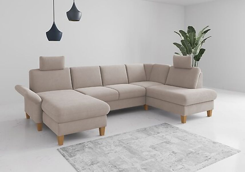 Home affaire Wohnlandschaft "Rochelle, U-Form", optional mit Armteilverstel günstig online kaufen