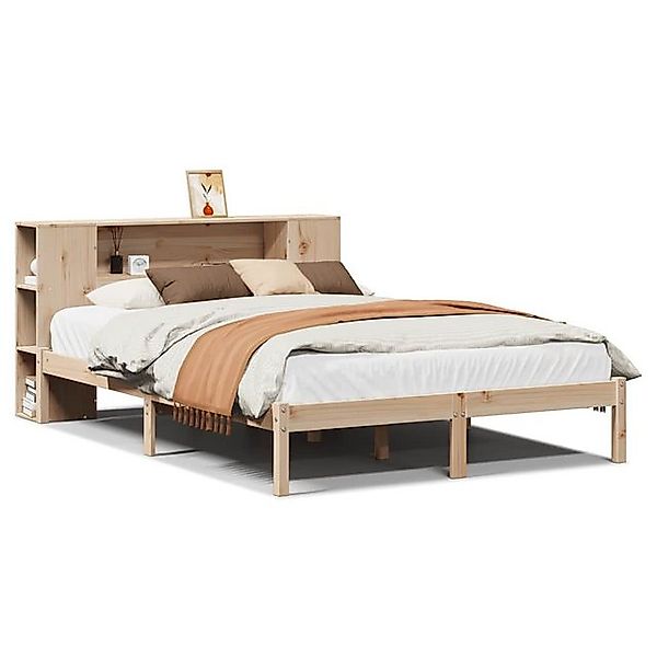 vidaXL Bett, Massivholzbett mit Regal ohne Matratze 120x200 cm Kiefer günstig online kaufen