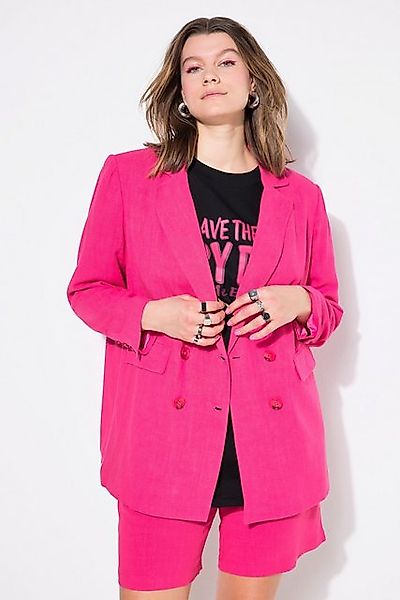 Studio Untold Blusenblazer Leinenmix-Blazer Loose Fit Doppelreiher günstig online kaufen