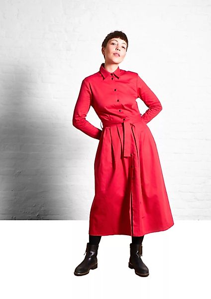 Dress Marie, Red - Damenkleid Aus Bio-baumwolle günstig online kaufen