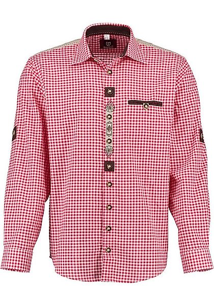 OS Trachten Trachtenhemd Ozido Langarmhemd mit Stickerei auf der Knopfleist günstig online kaufen