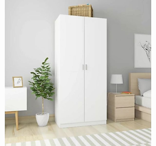 furnicato Kleiderschrank Weiß 90x52x200 cm Holzwerkstoff günstig online kaufen