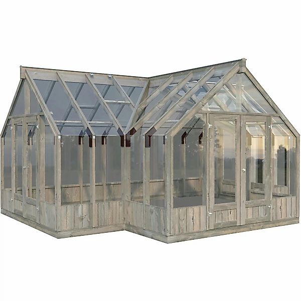 Palmako Gewächshaus Emilia 19 Grau 19,1 m² günstig online kaufen