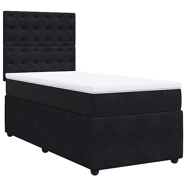 vidaXL Boxspringbett mit Matratze Schwarz 90x200 cm Samt 3294552 günstig online kaufen