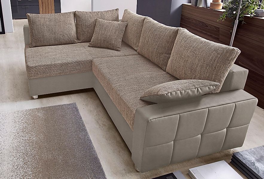 COLLECTION AB Ecksofa "Parma L-Form" mit Bettfunktion und Federkern günstig online kaufen
