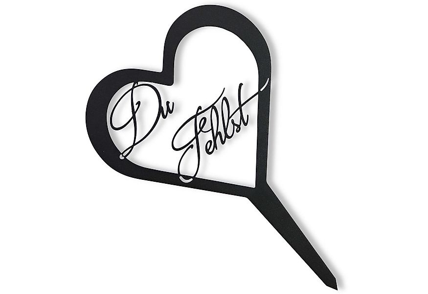 Rostikal Metallschild Grabschmuck Herz - Grab Deko mit Gravur Du Fehlst / U günstig online kaufen