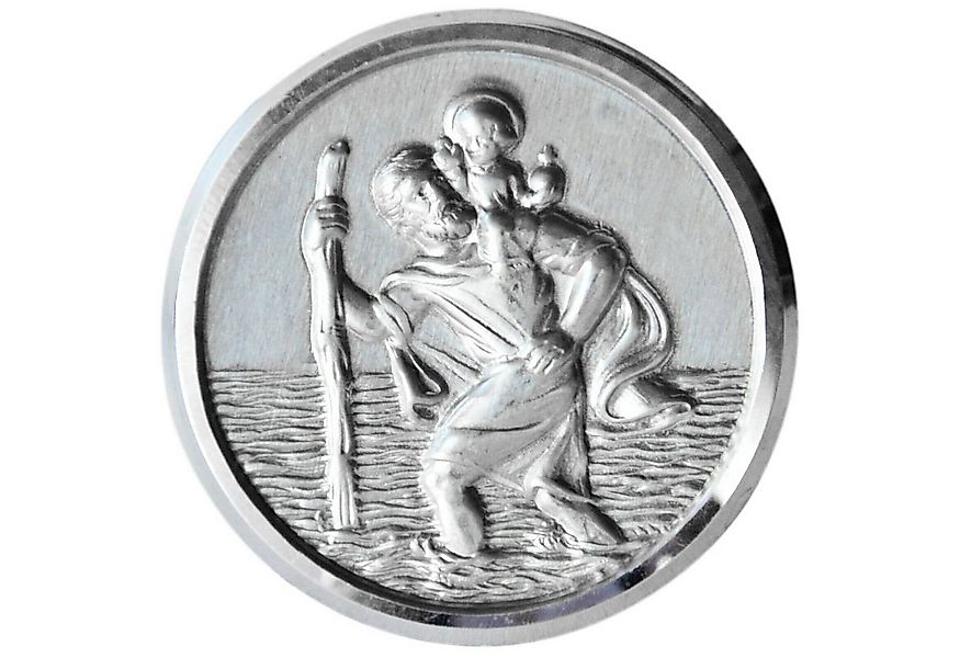 PistolaPeppers Metallschild Heiliger Sankt Christophorus Relief 45 mm Plake günstig online kaufen