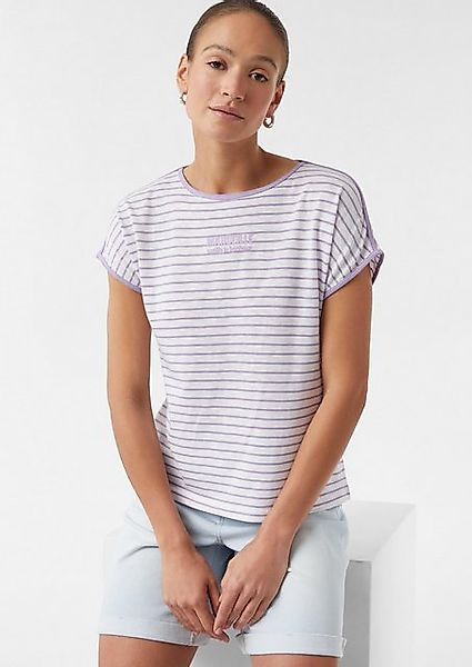 comma casual identity Kurzarmshirt Gestreiftes T-Shirt aus Baumwollmix günstig online kaufen