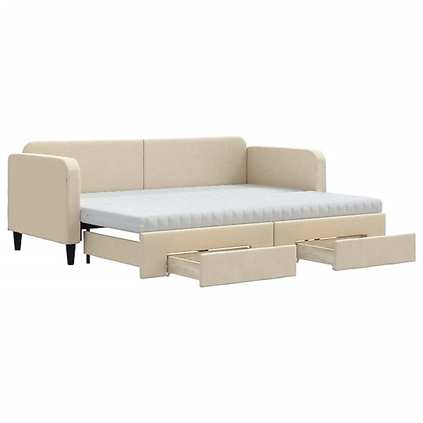 vidaXL Bett Tagesbett Ausziehbar mit Schubladen Hellgrau 80x200 cm Stoff günstig online kaufen
