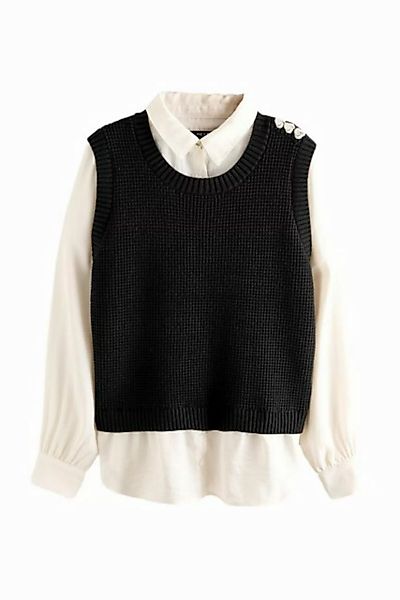 Next 2-in-1-Pullover Pullover mit Blusendetail und Schmuck – Kurzgröße (1-t günstig online kaufen