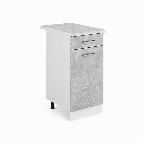 Vicco Unterschrank R-Line, Beton/Weiß, 40 cm, AP Marmor günstig online kaufen