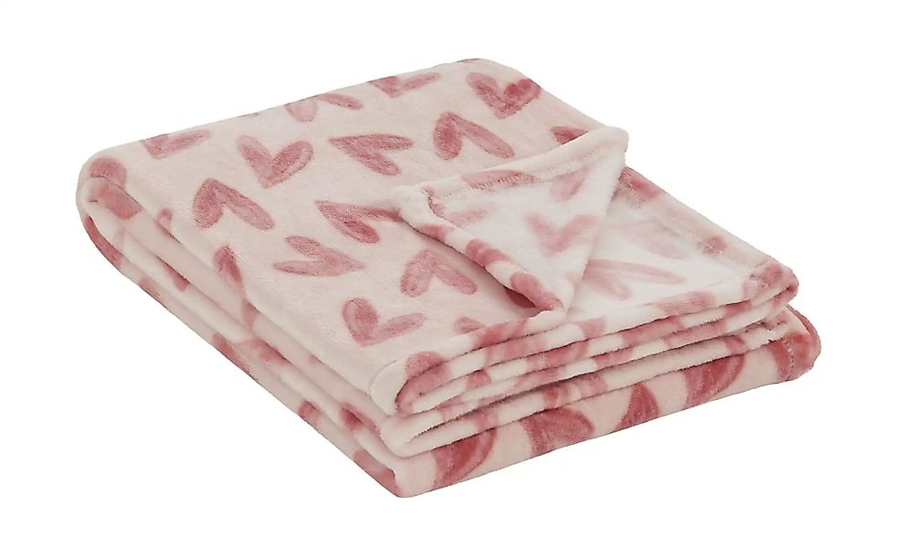 como Plaid  Herzen ¦ rosa/pink ¦ Synthetik ¦ Maße (cm): B: 130 Dekokissen & günstig online kaufen
