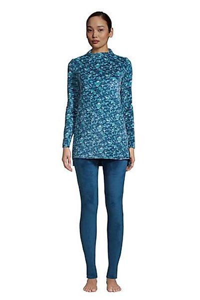 Pyjama-Set Cozy aus Stretch-Velours, Damen, Größe: S Normal, Blau, Polyeste günstig online kaufen