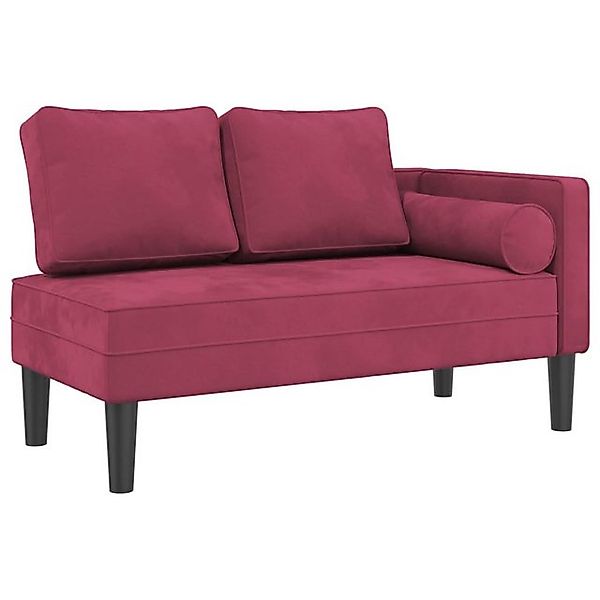vidaXL Chaiselongue, Chaiselongue mit Kissen Weinrot Samt günstig online kaufen