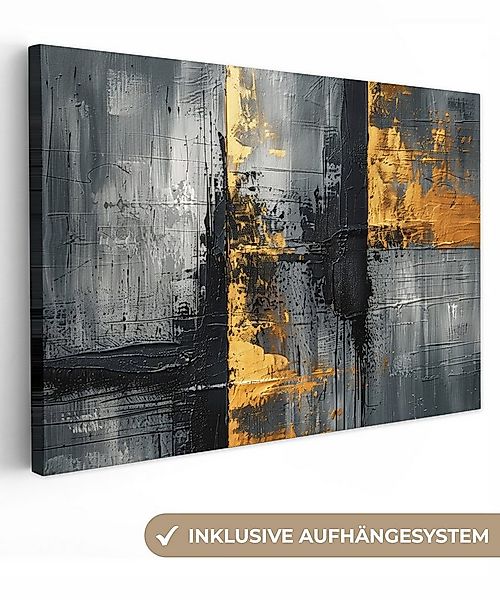 OneMillionCanvasses® Leinwandbild Modern - Gold - Grau - Gemustert, Fotodru günstig online kaufen