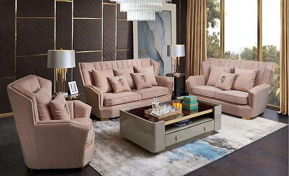 JVmoebel Sofa Luxus Möbel Sofagarnitur Couch Sofa Polster 321 Sitzer Coucht günstig online kaufen
