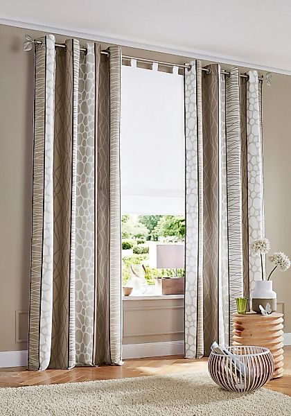 my home Vorhang "Gosen" Ösen 2 Stk. tlg. Gardine, 2-er Set, Fertiggardine, günstig online kaufen