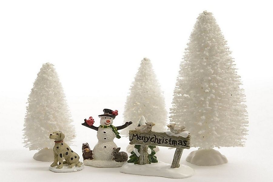 Kaemingk Weihnachtsfigur Weihnachtsdeko Baum Schneemann Hund Merry Christma günstig online kaufen