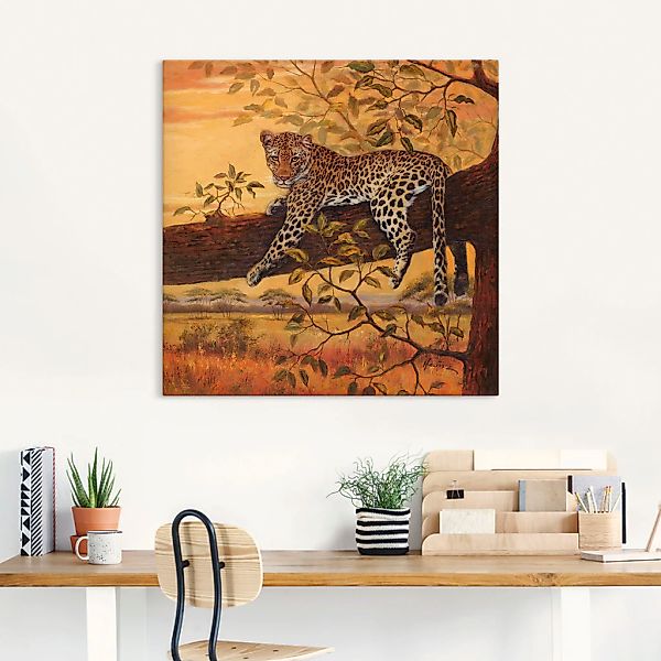 Artland Wandbild »Ruhender Leopard«, Wildtiere, (1 St.), als Leinwandbild, günstig online kaufen