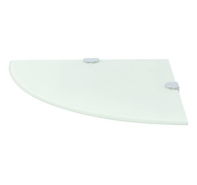 vidaXL Wandregal, Eckregal mit verchromten Halterungen Glas Weiß 25 x 25 cm günstig online kaufen