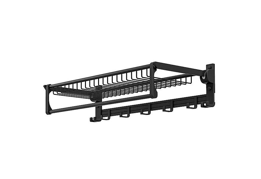 KOMFOTTEU Handtuchhalter, mit 9 Handtuchhaken & Regal, 59,5 x 26 x 14 cm günstig online kaufen