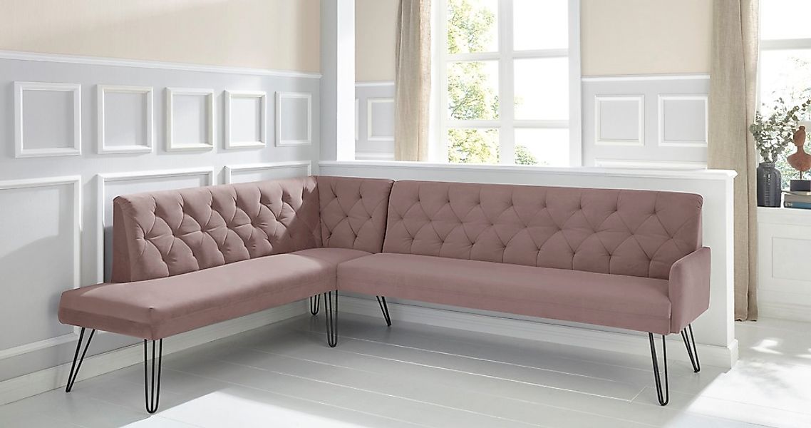 exxpo - sofa fashion Eckbank "Doppio, Chesterfield Optik, komfortabel und b günstig online kaufen