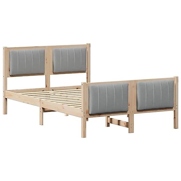 vidaXL Bettgestell Braun und Hellgrau 120 x 200 cm Massivholz Kiefer 878469 günstig online kaufen