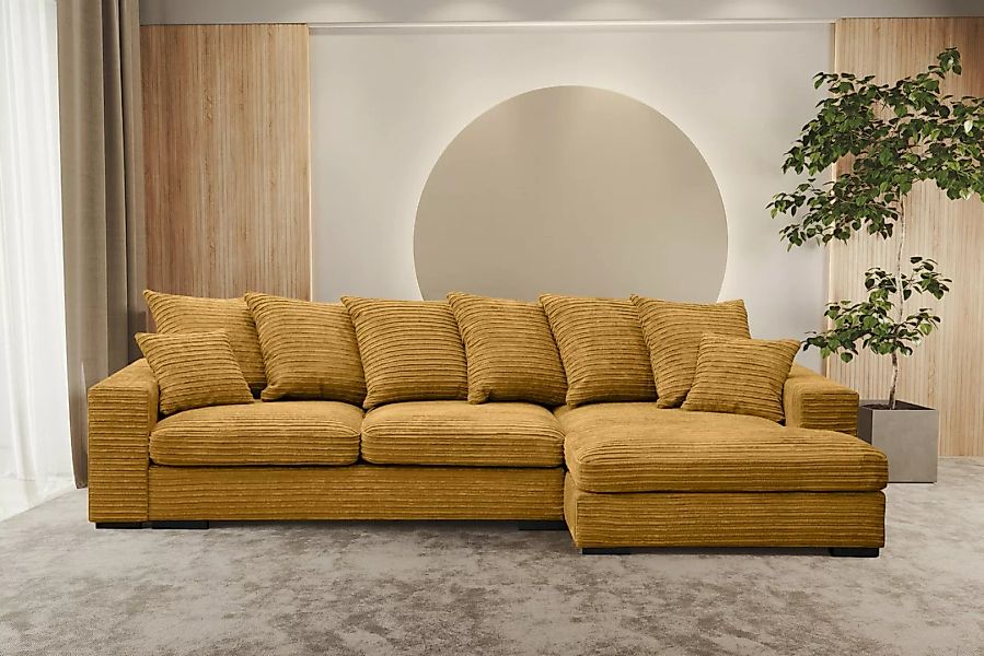 Kaiser Möbel Ecksofa Sofa L-form, Couch L-form Gabon stoff Zoom Ottomane günstig online kaufen