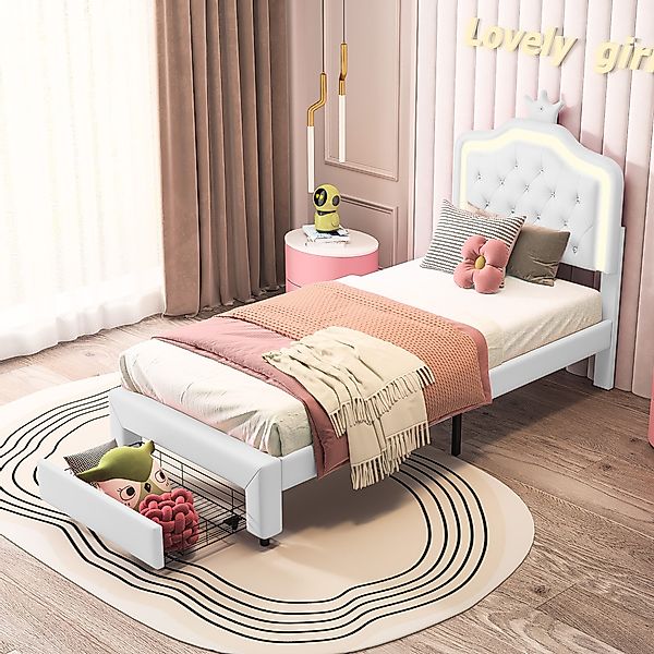 Furnishings Home Polsterbett LED Kinderbett Stauraumbett günstig online kaufen