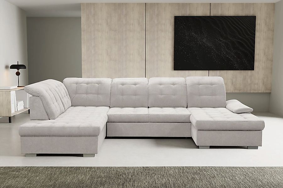 WERK2 Wohnlandschaft "Kordula-New Multifunktion Couch, Breite 332cm, U-Form günstig online kaufen