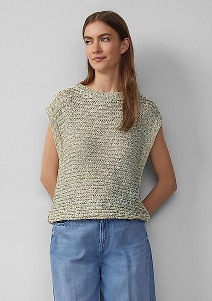 s.Oliver Kurzarmpullover Strickpullover Relaxed-Fit-Pullunder aus Ajourstri günstig online kaufen