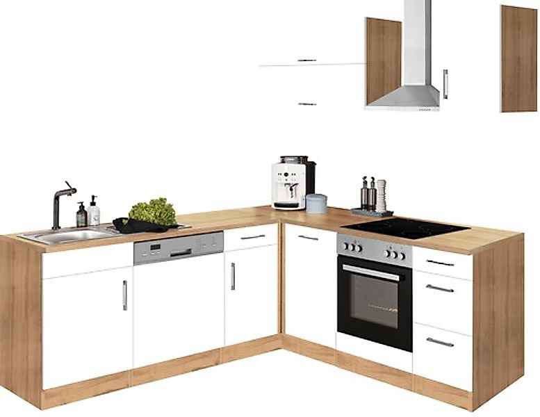 KOCHSTATION Winkelküche "KS-Colmar", mit E-Geräten, Stellbreite 210/210 cm günstig online kaufen