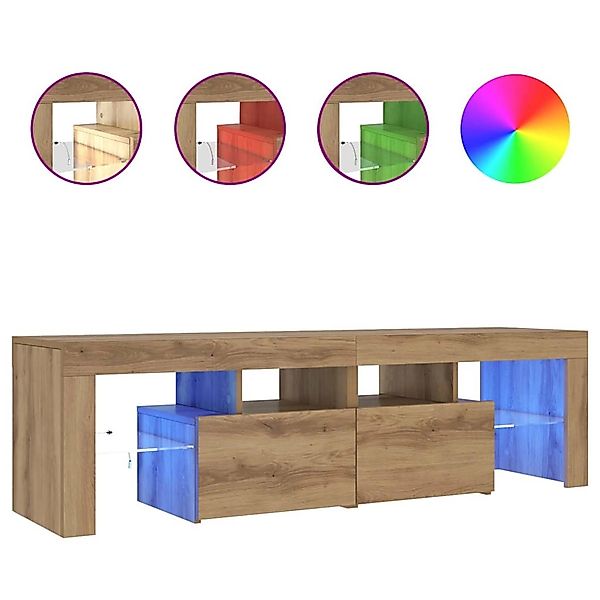 vidaXL TV-Schrank mit LED Artisan-Eiche 140x36,5x40 cm Holzwerkstoff 856304 günstig online kaufen
