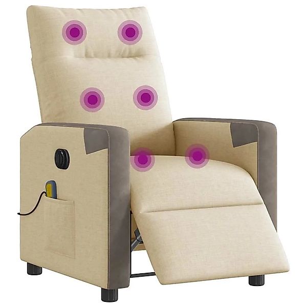 vidaXL Massagesessel Elektrisch Creme Stoff 3324088 günstig online kaufen