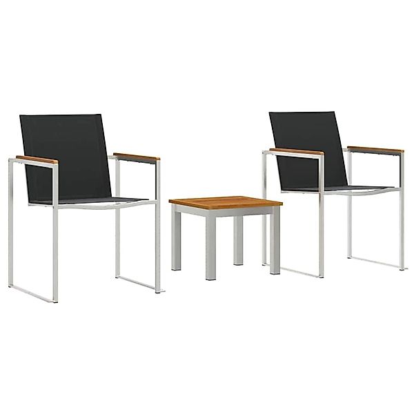 vidaXL Outdoortisch-Set 3-Tlg Braun Schwarz Massivholz Akazie 3334839 günstig online kaufen