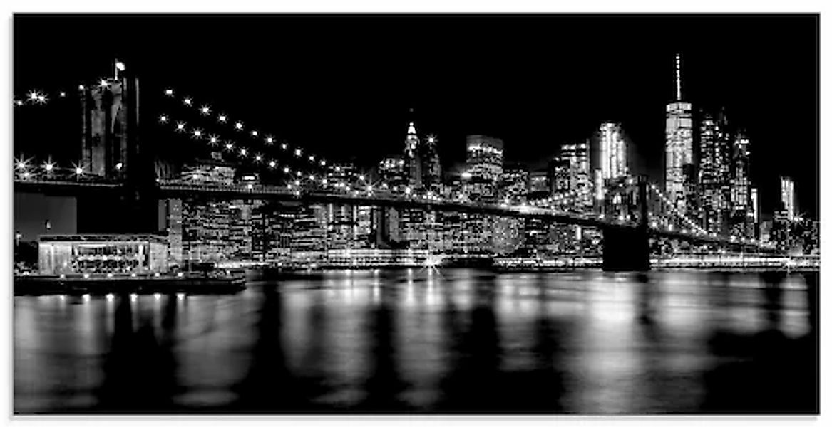 Artland Glasbild »Manhattan Skyline & Brroklyn Bridge I« Amerika 1 Stk. tlg günstig online kaufen