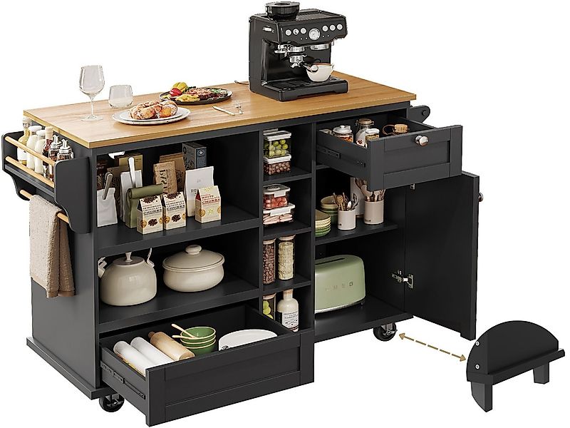 SeedWave Küchenwagen Bewegliche Kücheninseln Freistehend Küchenschrank mit günstig online kaufen