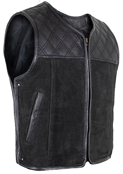 MDM Motorradweste Herren Lederweste Hunter Motorrad Club Weste Kutte / Nubu günstig online kaufen