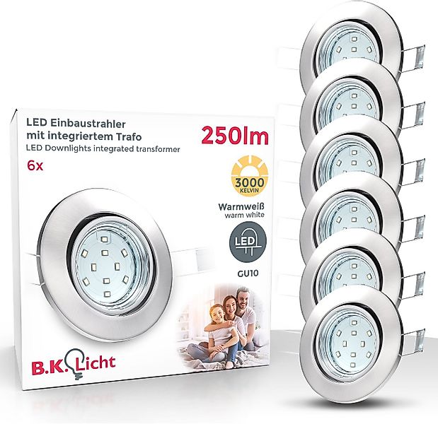 B.K.Licht LED Einbauleuchte Hila, Leuchtmittel wechselbar, Warmweiß, LED Ei günstig online kaufen