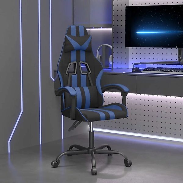 Vidaxl Gaming-stuhl Drehbar Schwarz Und Blau Kunstleder günstig online kaufen