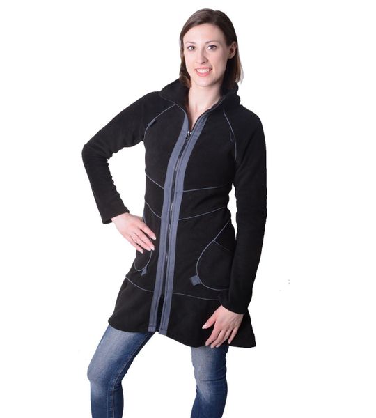 KUNST UND MAGIE Fleecejacke Patchwork Fleecemantel günstig online kaufen