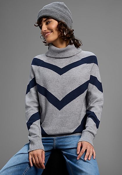 Laura Scott Rollkragenpullover mit lässigem Streifenmuster günstig online kaufen