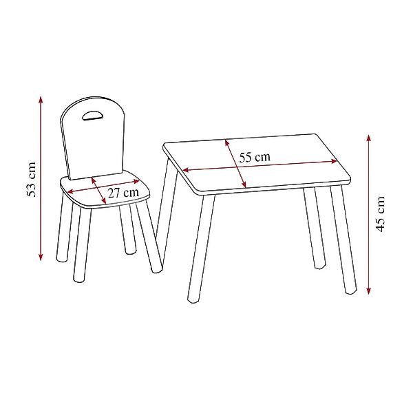 Kesper Kindertisch Kinderzimmer Set, inkl. 2 günstig online kaufen